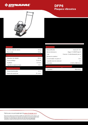 Plaques vibrantes unidirectionnelles Dynapac DFP6