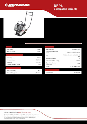 Plaques vibrantes unidirectionnelles Dynapac DFP6