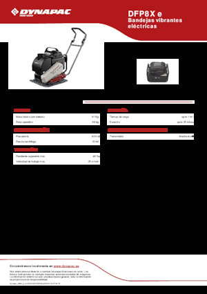 Plaques vibrantes unidirectionnelles Dynapac DFP8X e