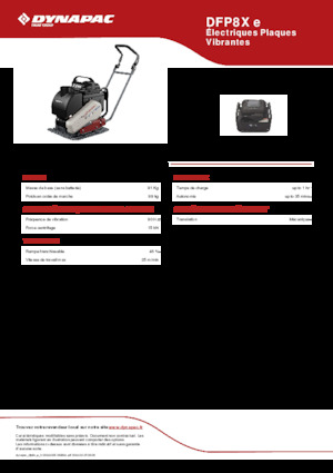 Plaques vibrantes unidirectionnelles Dynapac DFP8X e