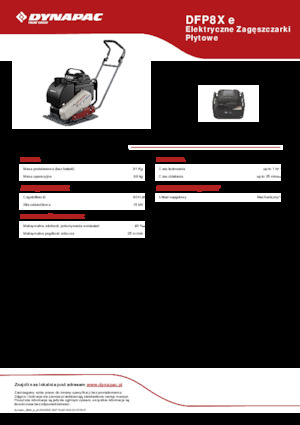 Plaques vibrantes unidirectionnelles Dynapac DFP8X e