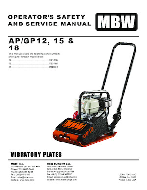 Plaques vibrantes unidirectionnelles M-B-W GP 18