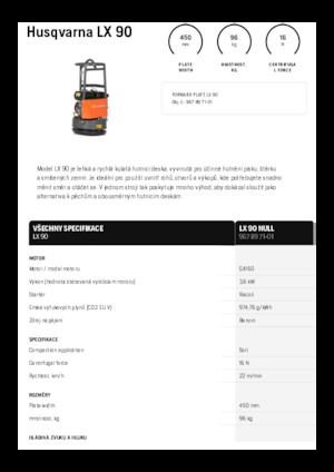 Plaques vibrantes unidirectionnelles Husqvarna LX 90