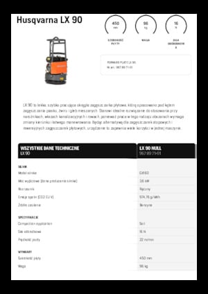 Plaques vibrantes unidirectionnelles Husqvarna LX 90