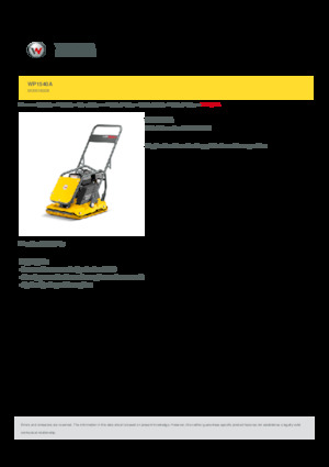 Plaques vibrantes unidirectionnelles Wacker Neuson WP1540A