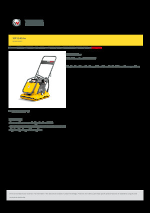 Plaques vibrantes unidirectionnelles Wacker Neuson WP1540Aw