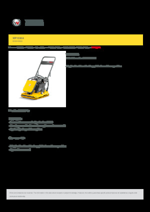Plaques vibrantes unidirectionnelles Wacker Neuson WP1550A