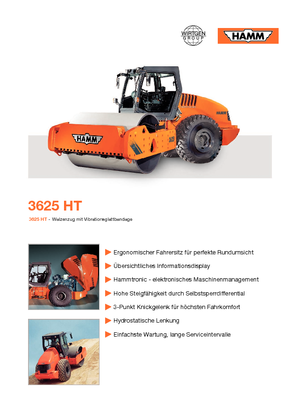 Rouleaux monocylindres Hamm 3625 HT
