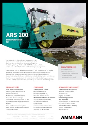 Rouleaux monocylindres Ammann ARS 200