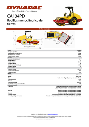 Rouleaux monocylindres Dynapac CA 134 PD