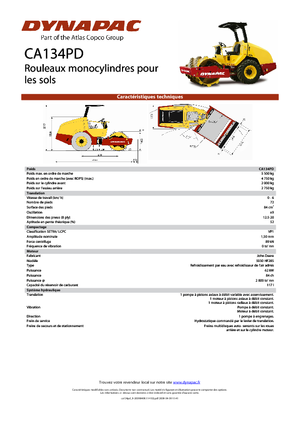 Rouleaux monocylindres Dynapac CA 134 PD