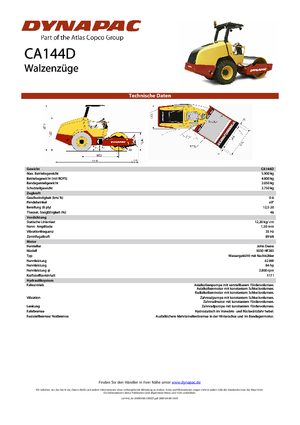 Rouleaux monocylindres Dynapac CA 144 D