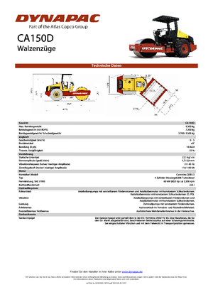 Rouleaux monocylindres Dynapac CA 150 D
