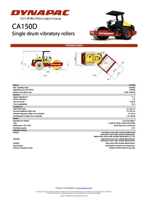 Rouleaux monocylindres Dynapac CA 150 D