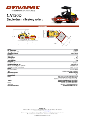 Rouleaux monocylindres Dynapac CA 150 D
