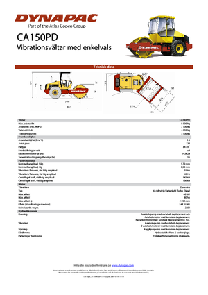 Rouleaux monocylindres Dynapac CA 150 PD
