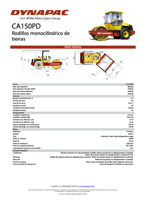 Rouleaux monocylindres Dynapac CA 150 PD