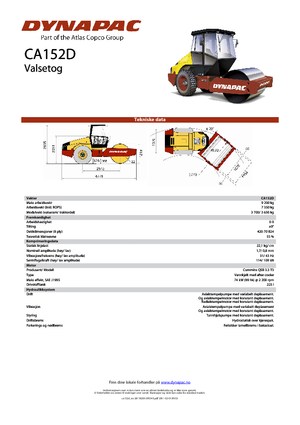 Rouleaux monocylindres Dynapac CA 152 D