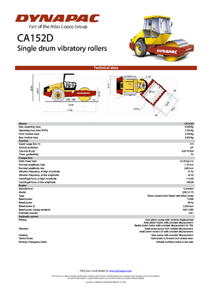 Rouleaux monocylindres Dynapac CA 152 D