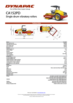 Rouleaux monocylindres Dynapac CA 152 PD