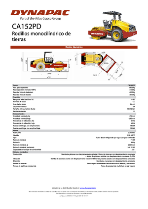 Rouleaux monocylindres Dynapac CA 152 PD