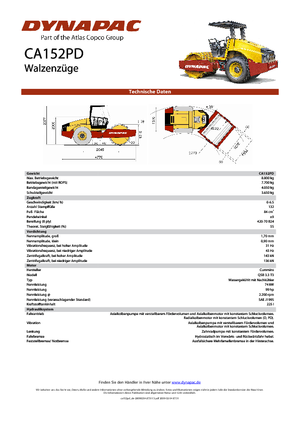 Rouleaux monocylindres Dynapac CA 152 PD