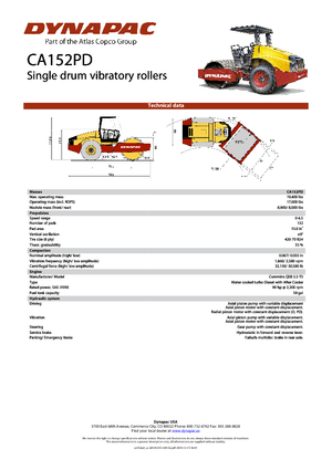 Rouleaux monocylindres Dynapac CA 152 PD
