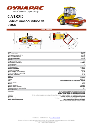Rouleaux monocylindres Dynapac CA 182 D