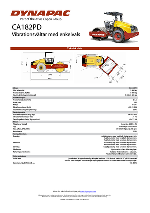 Rouleaux monocylindres Dynapac CA 182 PD