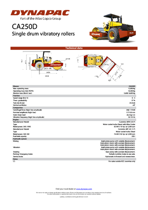 Rouleaux monocylindres Dynapac CA 250 D