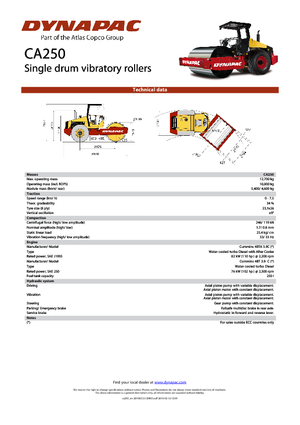 Rouleaux monocylindres Dynapac CA 250