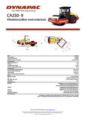 Rouleaux monocylindres Dynapac CA 250-II