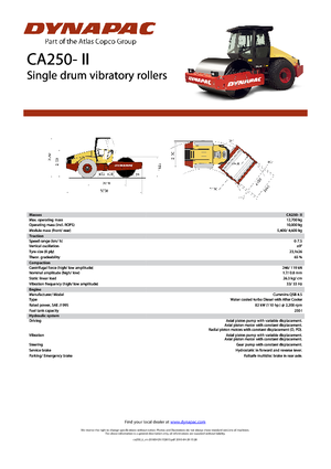 Rouleaux monocylindres Dynapac CA 250-II