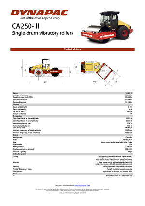 Rouleaux monocylindres Dynapac CA 250-II