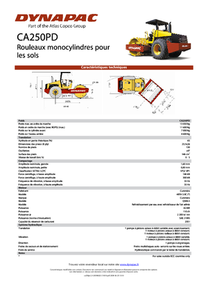 Rouleaux monocylindres Dynapac CA 250 PD
