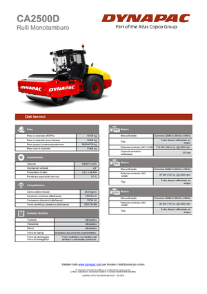 Rouleaux monocylindres Dynapac CA 2500 D