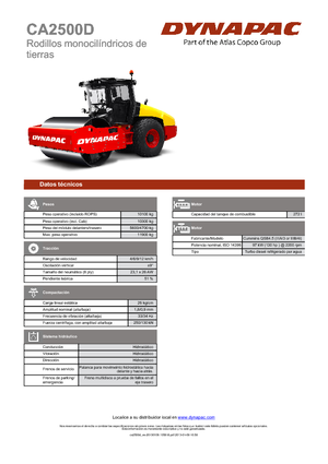 Rouleaux monocylindres Dynapac CA 2500 D