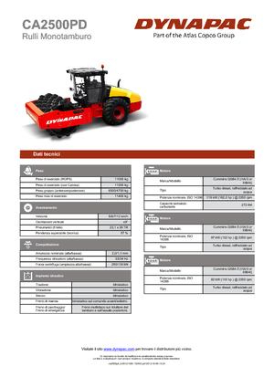 Rouleaux monocylindres Dynapac CA 2500 PD