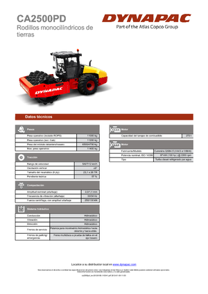 Rouleaux monocylindres Dynapac CA 2500 PD