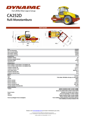 Rouleaux monocylindres Dynapac CA 252 D