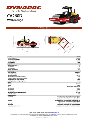 Rouleaux monocylindres Dynapac CA 260 D