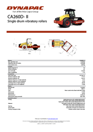 Rouleaux monocylindres Dynapac CA 260 D-II