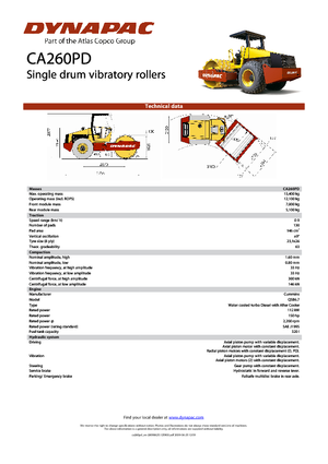 Rouleaux monocylindres Dynapac CA 260 PD