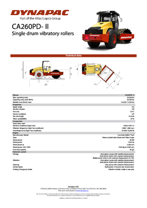 Rouleaux monocylindres Dynapac CA 260 PD-II