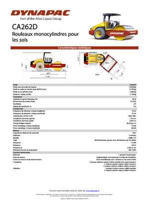 Rouleaux monocylindres Dynapac CA 262 D