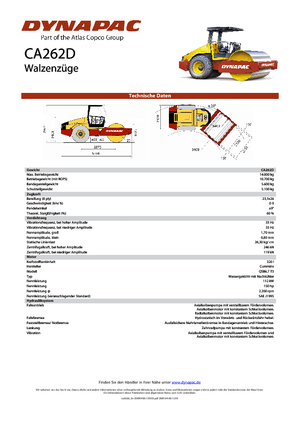 Rouleaux monocylindres Dynapac CA 262 D