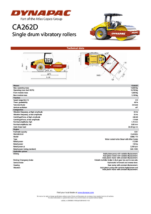 Rouleaux monocylindres Dynapac CA 262 D