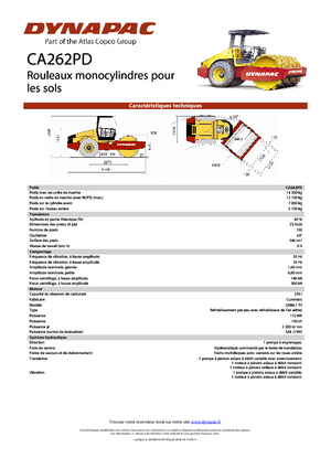 Rouleaux monocylindres Dynapac CA 262 PD
