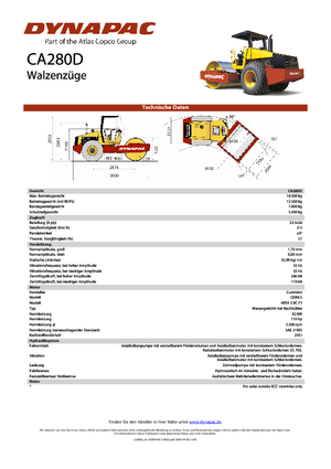 Rouleaux monocylindres Dynapac CA 280 D