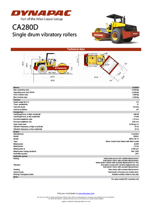 Rouleaux monocylindres Dynapac CA 280 D